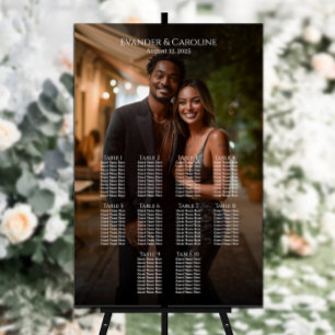 Póster Elegante gráfico de asientos boda fotográfico 10 m