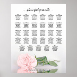 Póster Elegante gráfico de asientos Boda rosa rosa 29 de