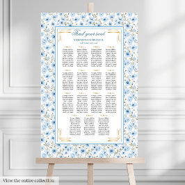 Póster Elegante gráfico de asientos color oro azul pastel