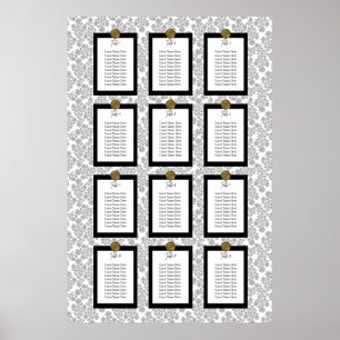 Póster Elegante gráfico de asientos con estampado floral