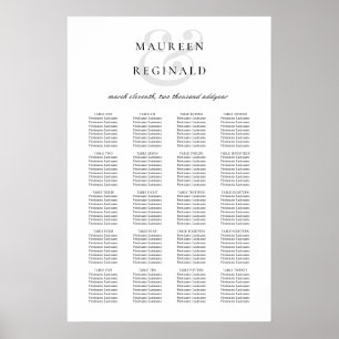 Póster Elegante gráfico de asientos de Ampersand y Boda m