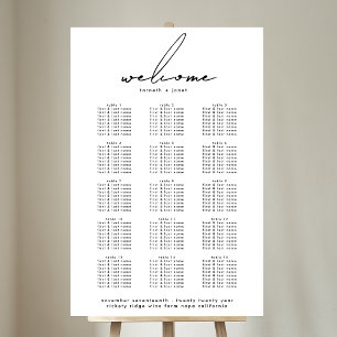Póster Elegante gráfico de asientos de bienvenida Boda de