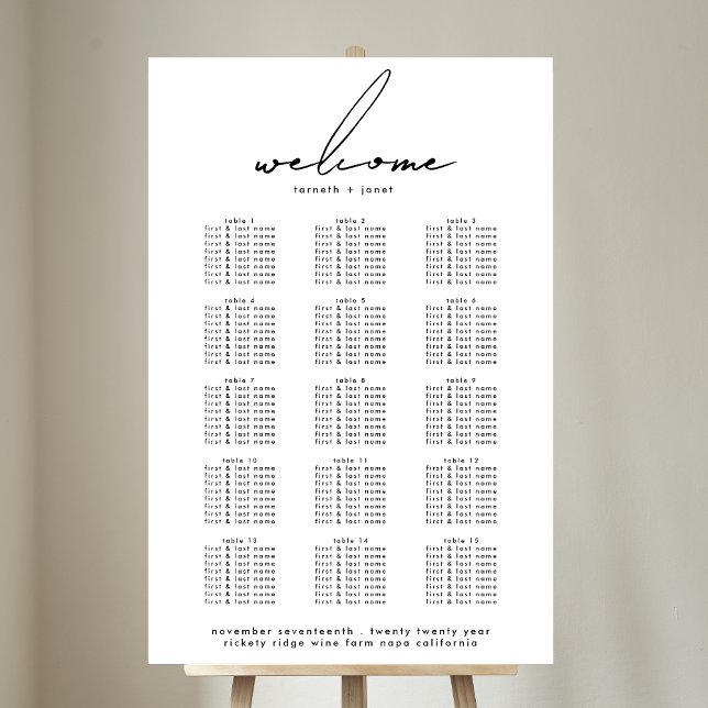 Póster Elegante gráfico de asientos de bienvenida Boda de (Subido por el creador)