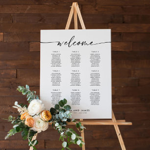 Póster Elegante gráfico de asientos de bienvenida de 9 me