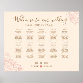 Póster Elegante gráfico de asientos de bienvenida de la b