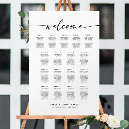 Póster Elegante gráfico de asientos de bienvenida para 17