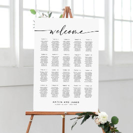 Póster Elegante gráfico de asientos de bienvenida para 20