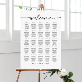 Póster Elegante gráfico de asientos de bienvenida para 25