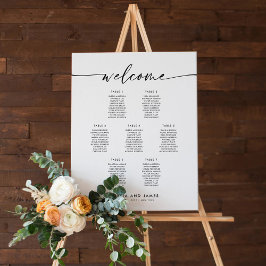 Póster Elegante gráfico de asientos de bienvenida para 7