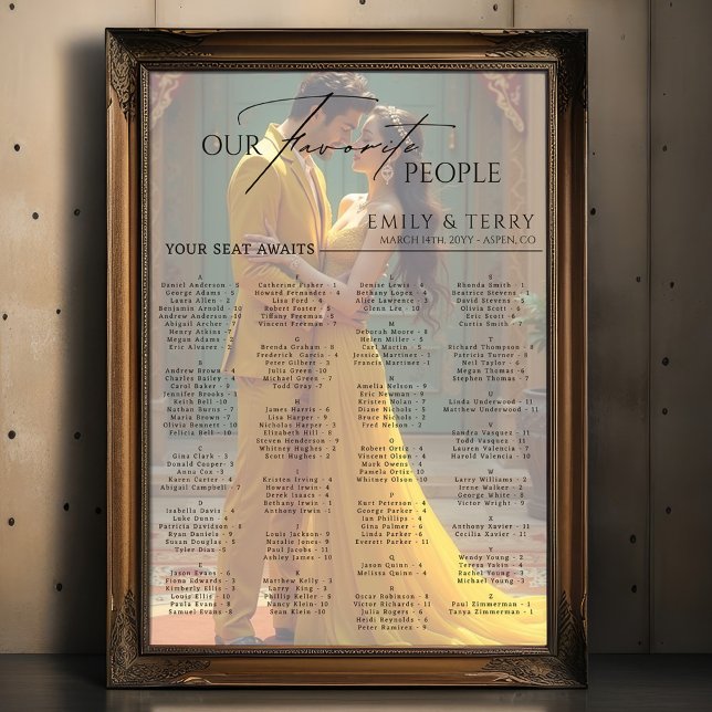 Póster Elegante gráfico de asientos de Boda alfabético fo (Subido por el creador)