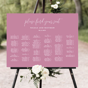 Póster Elegante gráfico de asientos de Boda alpino rosado
