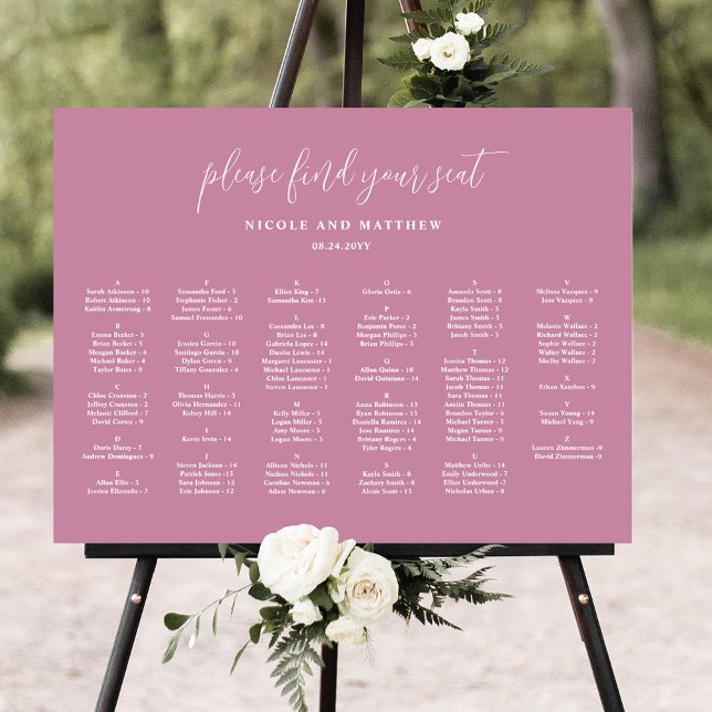 Póster Elegante gráfico de asientos de Boda alpino rosado (Subido por el creador)
