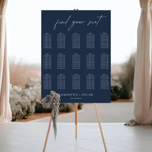 Póster Elegante gráfico de asientos de Boda azul de la Ma