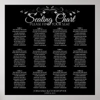 Elegante gráfico de asientos de boda de 12 mesas e