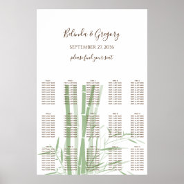 Póster Elegante gráfico de asientos de Boda de bambú orie