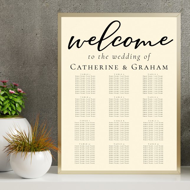 Póster Elegante gráfico de asientos de Boda de escritura  (Subido por el creador)