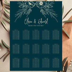 Póster Elegante gráfico de asientos de Boda de la Bloom D