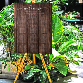 Póster Elegante gráfico de asientos de Boda de madera rús