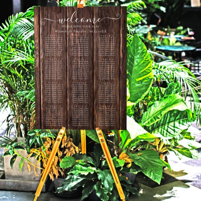 Póster Elegante gráfico de asientos de Boda de madera rús (Subido por el creador)