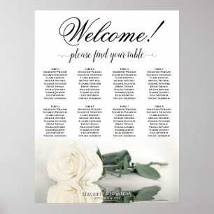 Póster Elegante gráfico de asientos de boda de Mesa 8 Ros