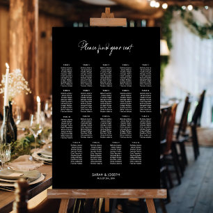 Póster Elegante gráfico de asientos de Boda de mesa de co