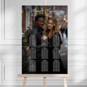 Póster Elegante gráfico de asientos de boda fotográfico 9