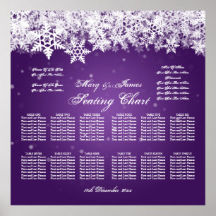 Póster Elegante gráfico de asientos de boda invierno Niev