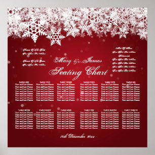 Póster Elegante gráfico de asientos de boda invierno Niev
