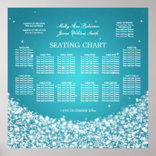 Póster Elegante gráfico de asientos de bodas Estrella esp
