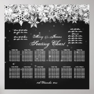 Póster Elegante gráfico de asientos de bodas Nieve de inv