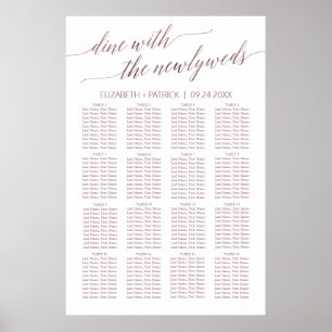Póster Elegante gráfico de asientos de caligrafía de oro
