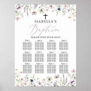 Póster Elegante gráfico de asientos de Chica de flores si