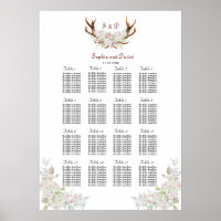 Elegante gráfico de asientos de flores blancas ros