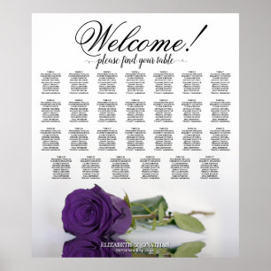 Póster Elegante gráfico de asientos de mesa Royal Purple 