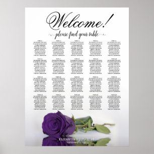 Póster Elegante gráfico de asientos de mesa Royal Purple