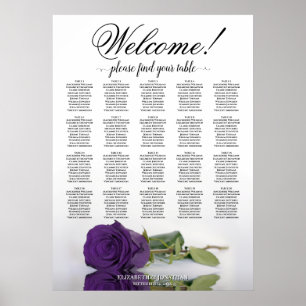 Póster Elegante gráfico de asientos de mesa Royal Purple 