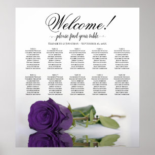 Póster Elegante gráfico de asientos de mesa Royal Purple 
