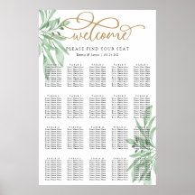 Elegante gráfico de asientos del Boda Eucalyptus G
