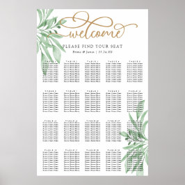 Póster Elegante gráfico de asientos del Boda Eucalyptus G