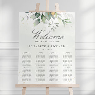 Póster Elegante gráfico de asientos del Boda Eucalyptus G