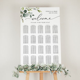 Póster Elegante gráfico de asientos del Boda Eucalyptus G