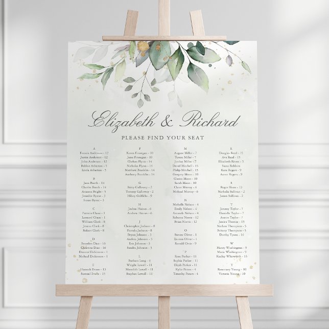 Póster Elegante gráfico de asientos del Boda Eucalyptus G (Subido por el creador)