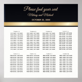 Póster Elegante gráfico de asientos en blanco y boda dora