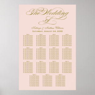 Póster Elegante gráfico de asientos para Bodas de caligra