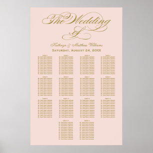 Póster Elegante gráfico de asientos para Bodas de caligra