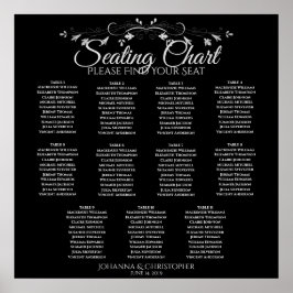 Póster Elegante gráfico de asientos para Bodas de mesa ne