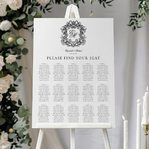 Póster Elegante gráfico de asientos para Bodas de Monogra