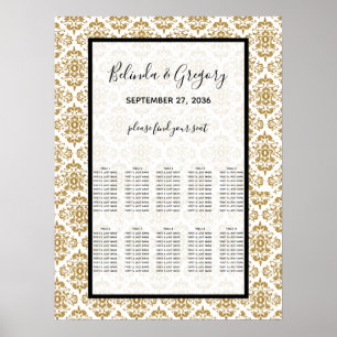 Póster Elegante gráfico de asientos vintage en negro y do