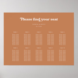 Póster Elegante gráfico retro de Boda de azúcar marrón