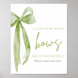 Póster Elegante Green Bow Adivina cuántos juegos de arcos